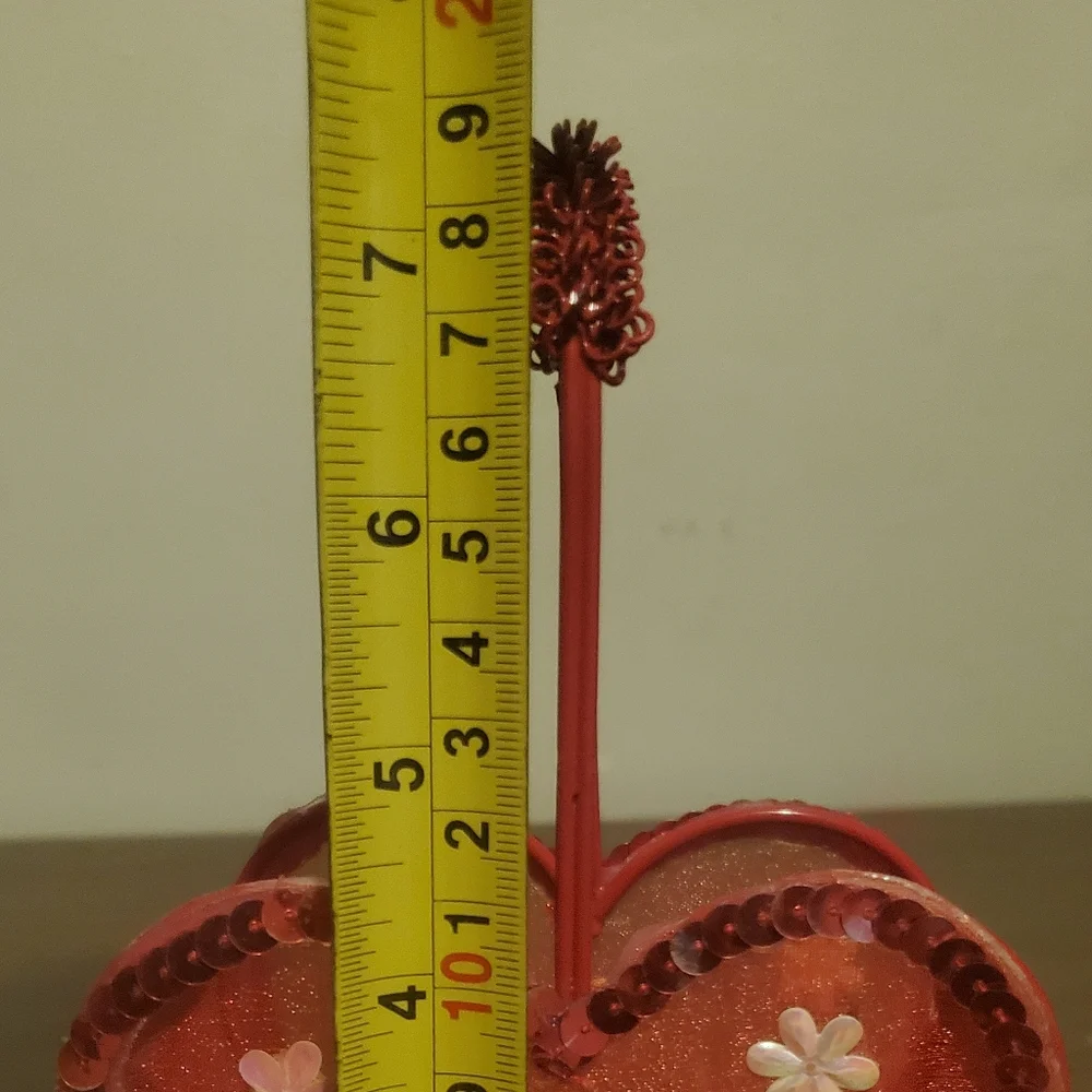 Red Sequin & Glitter Heart Photo/Card Holder